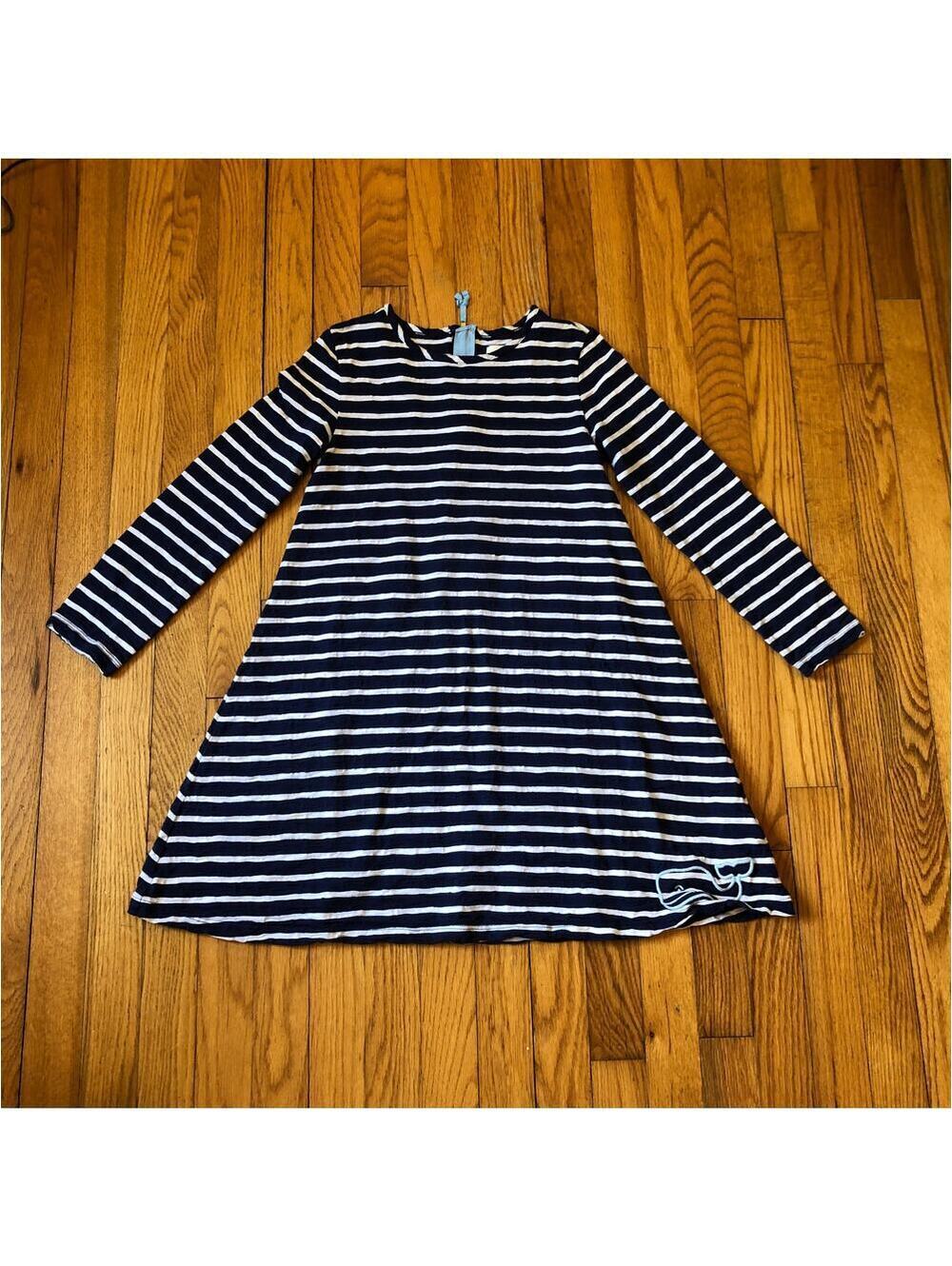 Vineyard Vines EUC Girl's Blue White Striped Tunic Dress Whale Brand M 10/12